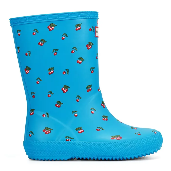 Kids Rain Boots Hunter Boots Kids First Classic Rain Boots Blue Cherry Print