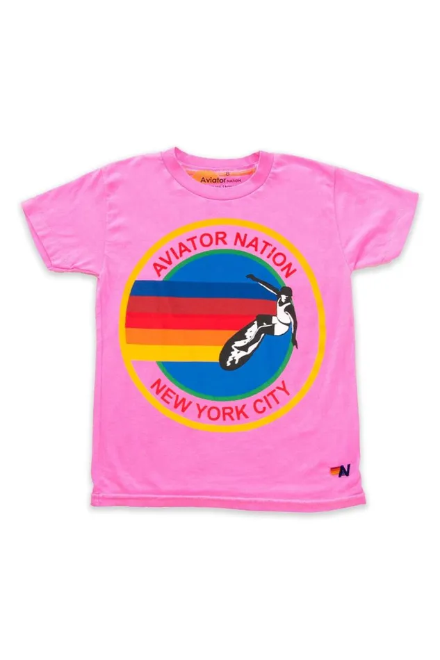Kids Tees Aviator Nation New York City Tee 8211 Neon Pink