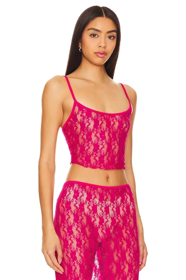Lia Sheer Tank Top Hot Pink Women Lovers and Friends Tops