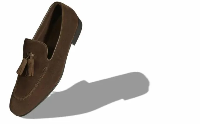 Loafers Men Manolo Blahnik CHESTERBrown Suede Tassel Loafers