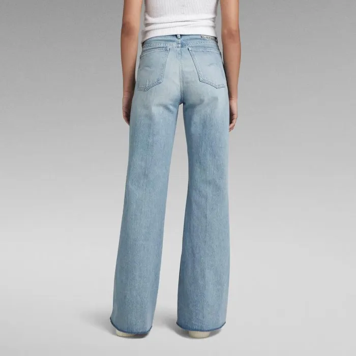 Loose Women GStar RAW Deck Ultra High Wide Leg Jeans Vintage Electric Blue