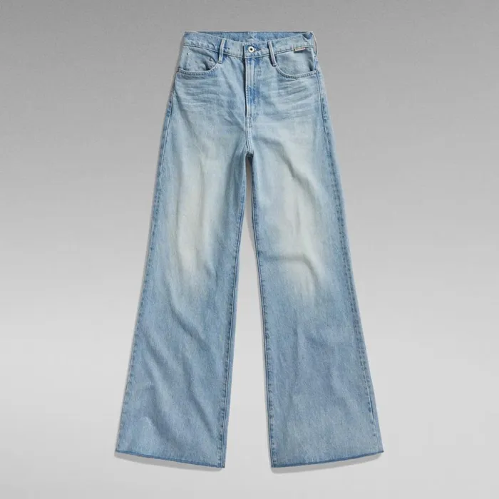 Loose Women GStar RAW Deck Ultra High Wide Leg Jeans Vintage Electric Blue