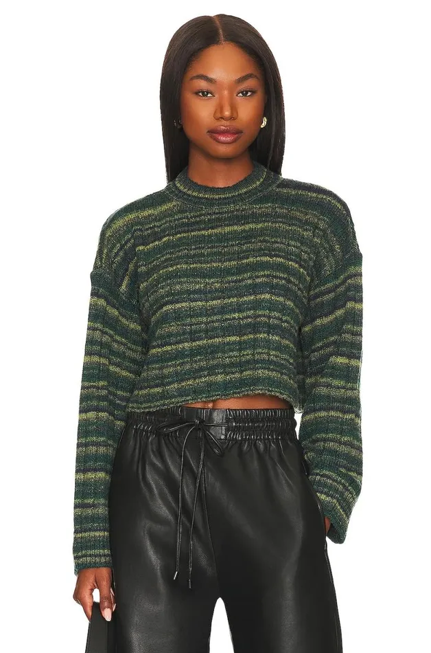 Lovers Friends Baines Cropped Sweater Green Spacedye Women Lovers and Friends Sweaters and Knits Lovers Friends Baines Cropped Sweater Green Spacedye Women Lovers and Friends Sweaters and Knits