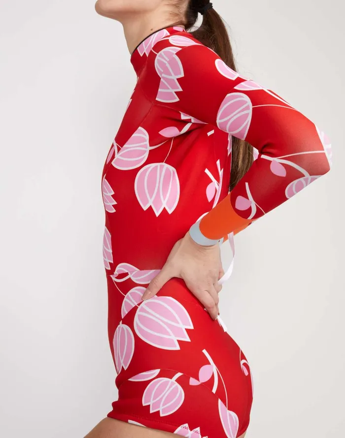 Maddie Tulip Wetsuit 8211 Pnkrd Women Cynthia Rowley Surf and Swim