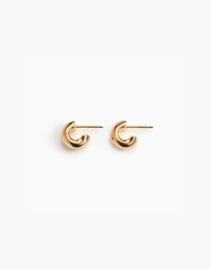 Madewell AGMES Mini Dahlia Huggies Gold Women Jewelry