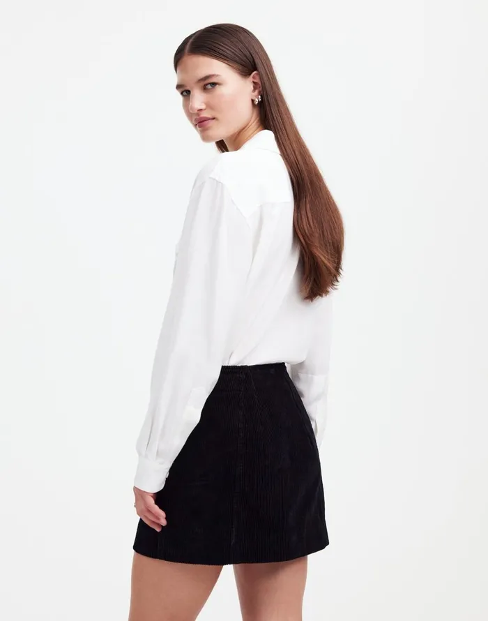 Madewell Alexa Chung For Madewell Corduroy Mini Skirt Jet Black Women Skirts