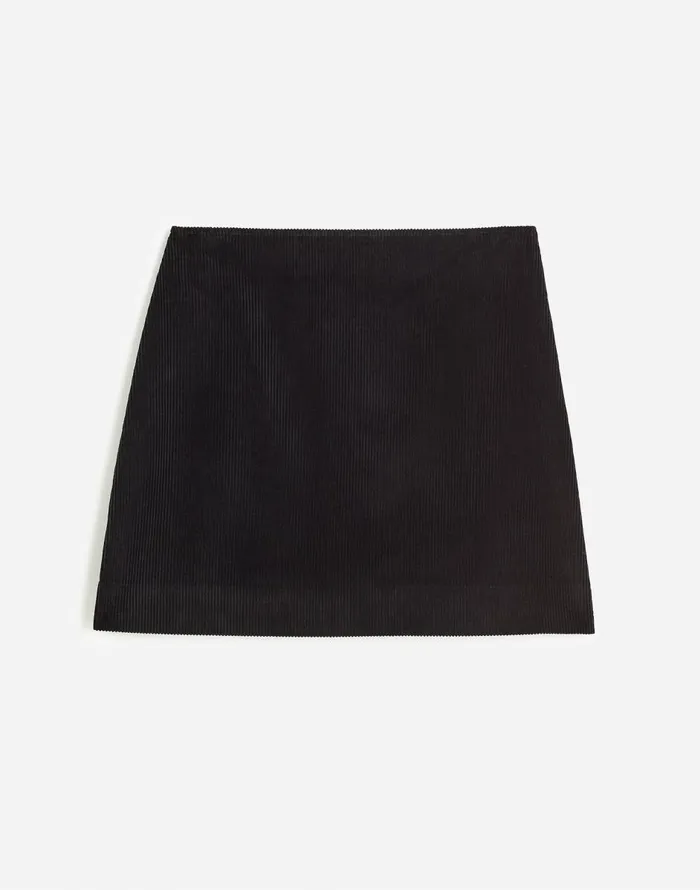 Madewell Alexa Chung For Madewell Corduroy Mini Skirt Jet Black Women Skirts