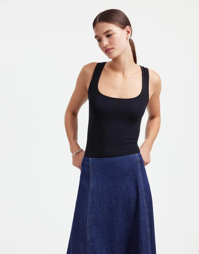 Madewell Alexa Chung For Madewell Denim Flare Midi Skirt In Pellson Wash Pellson Wash Women Skirts