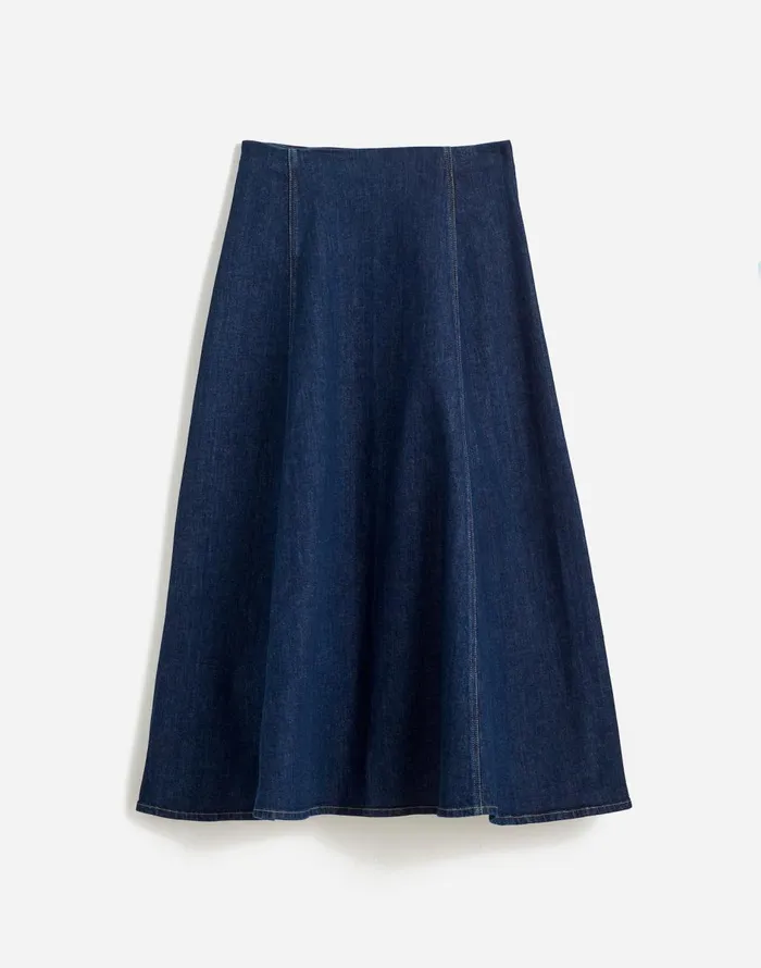 Madewell Alexa Chung For Madewell Denim Flare Midi Skirt In Pellson Wash Pellson Wash Women Skirts