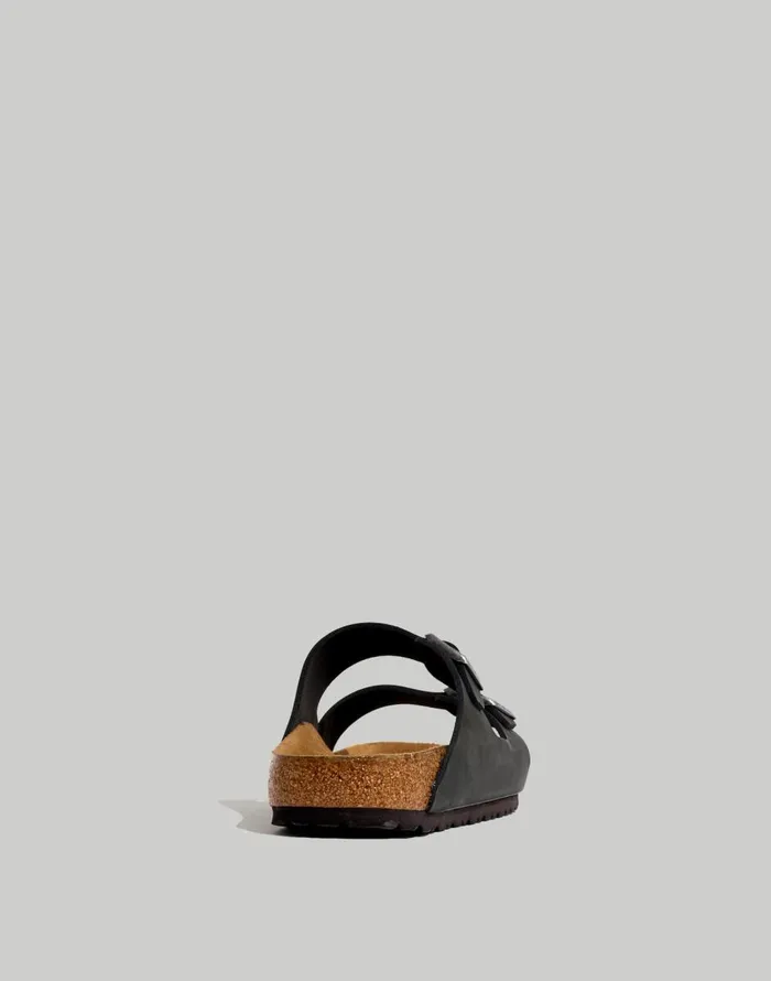Madewell Birkenstock Arizona Soft Footbed Sandals In Oiled Leather True Black WomenMen Sandals