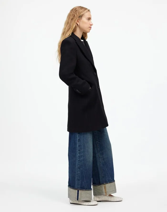 Madewell Blazer Coat In Insuluxe Fabric True Black Women Coats Jackets