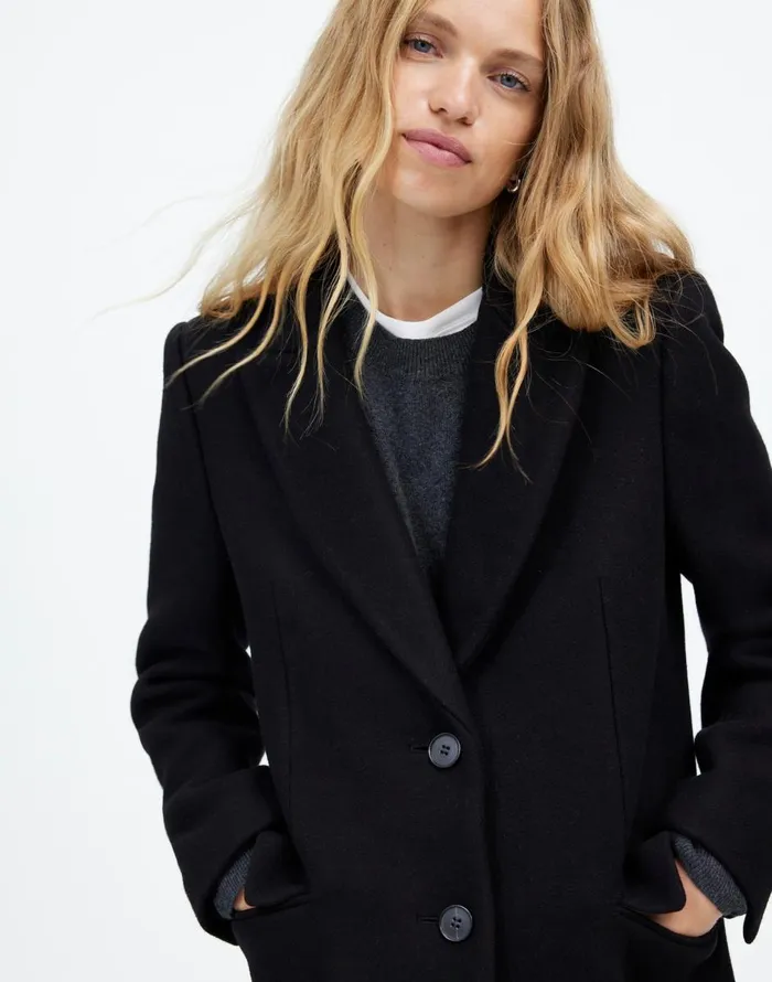 Madewell Blazer Coat In Insuluxe Fabric True Black Women Coats Jackets