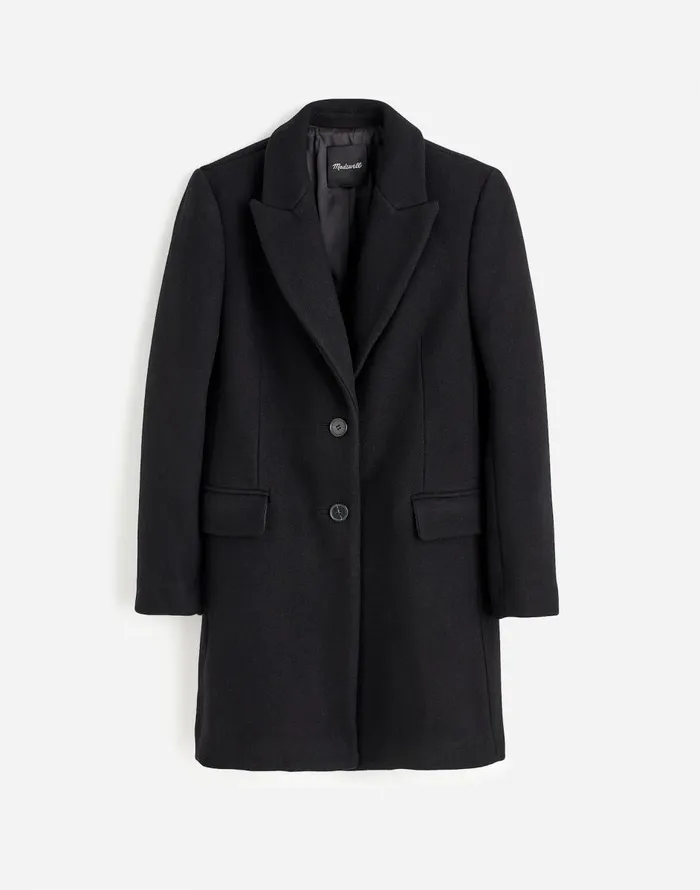 Madewell Blazer Coat In Insuluxe Fabric True Black Women Coats Jackets
