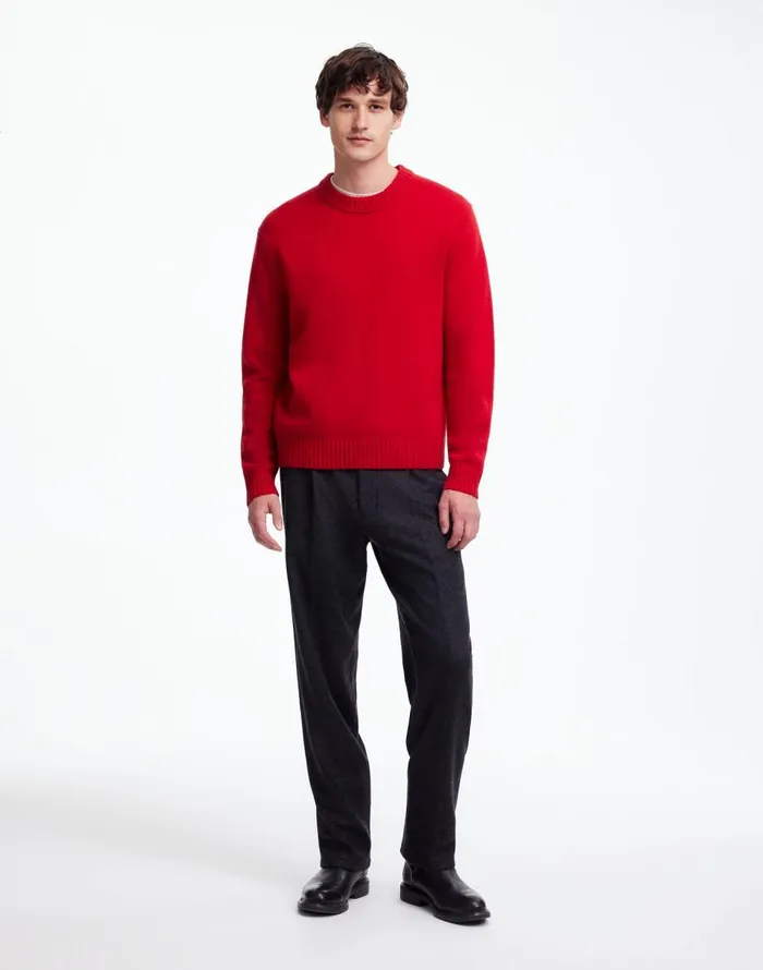 Madewell Crewneck Sweater In SoftWool Pomegranate Seed Men Sweaters