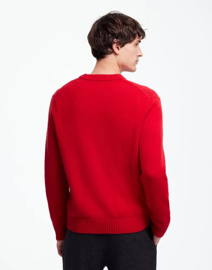 Madewell Crewneck Sweater In SoftWool Pomegranate Seed Men Sweaters