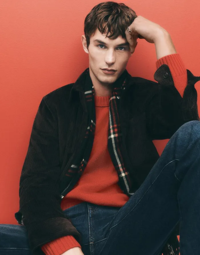 Madewell Crewneck Sweater In SoftWool Pomegranate Seed Men Sweaters
