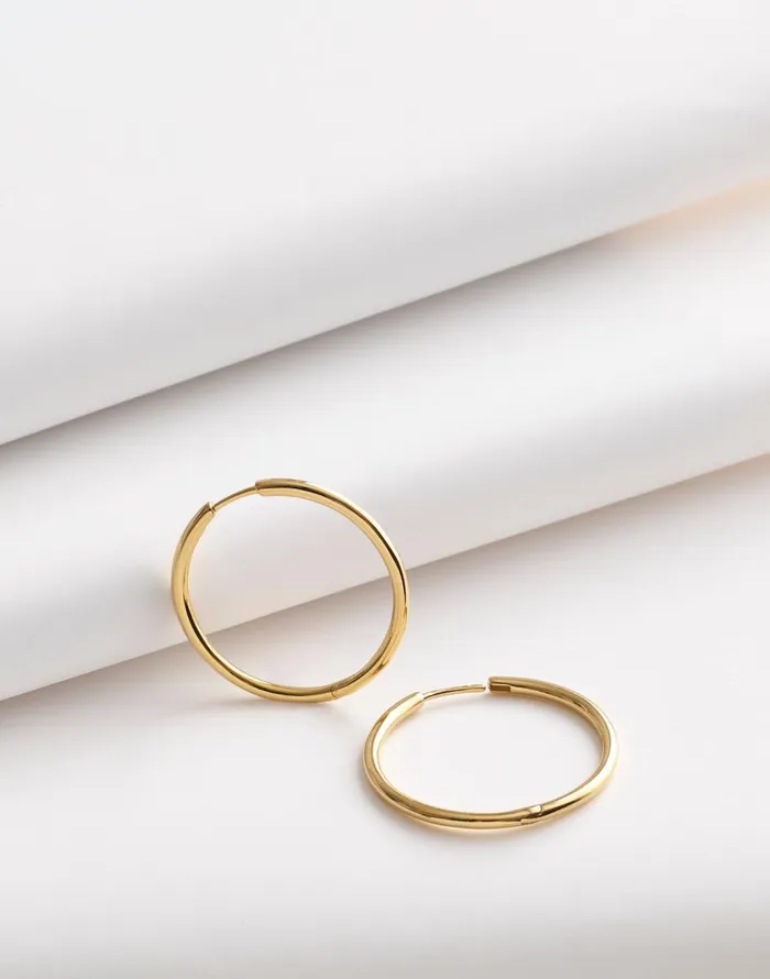 Madewell DemiFine Large Hoop Earrings 14k Gold Women Jewelry