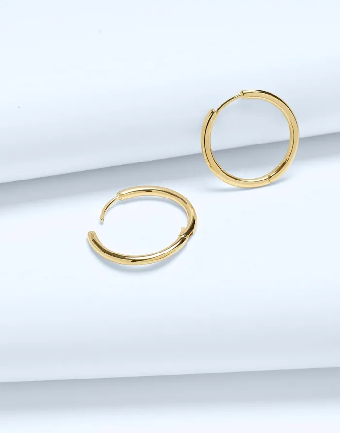 Madewell DemiFine Medium Hoop Earrings 14k Gold Women Jewelry