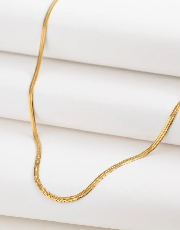 Madewell DemiFine Skinny Herringbone Chain 14k Gold Women Jewelry