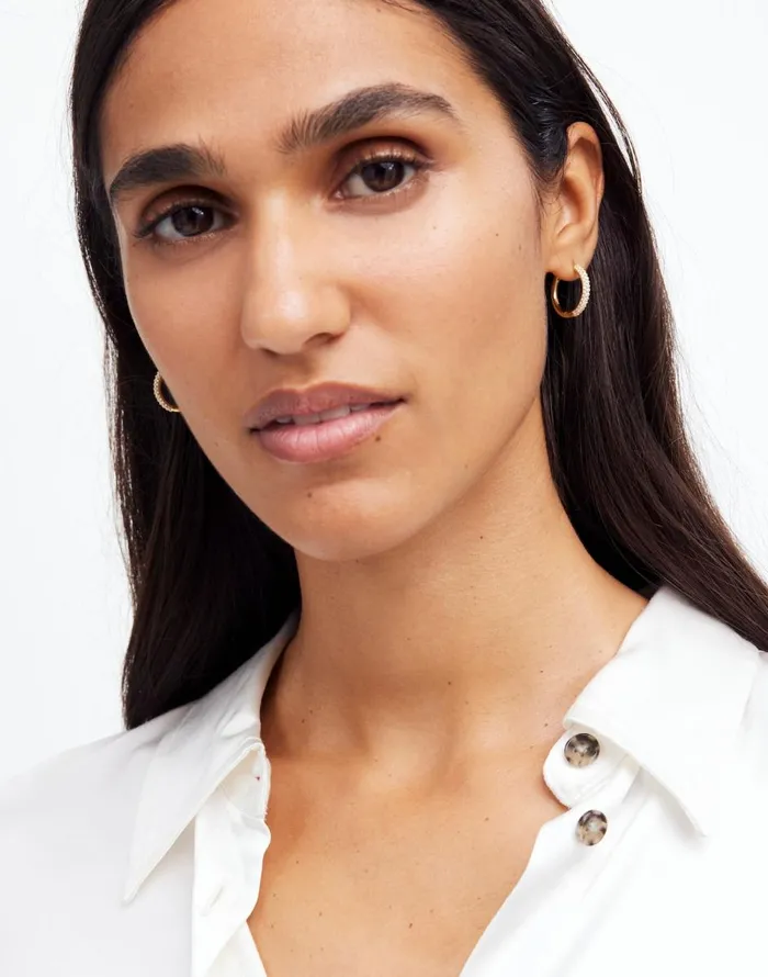 Madewell DemiFine Small Hoop Earrings 14k Gold Women Jewelry