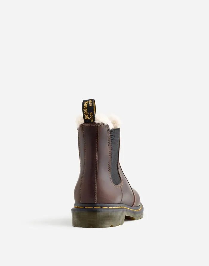 Madewell Dr Martens 2976 Lenore Faux FurLined Chelsea Boots Dark Khaki Orleans Women Boots