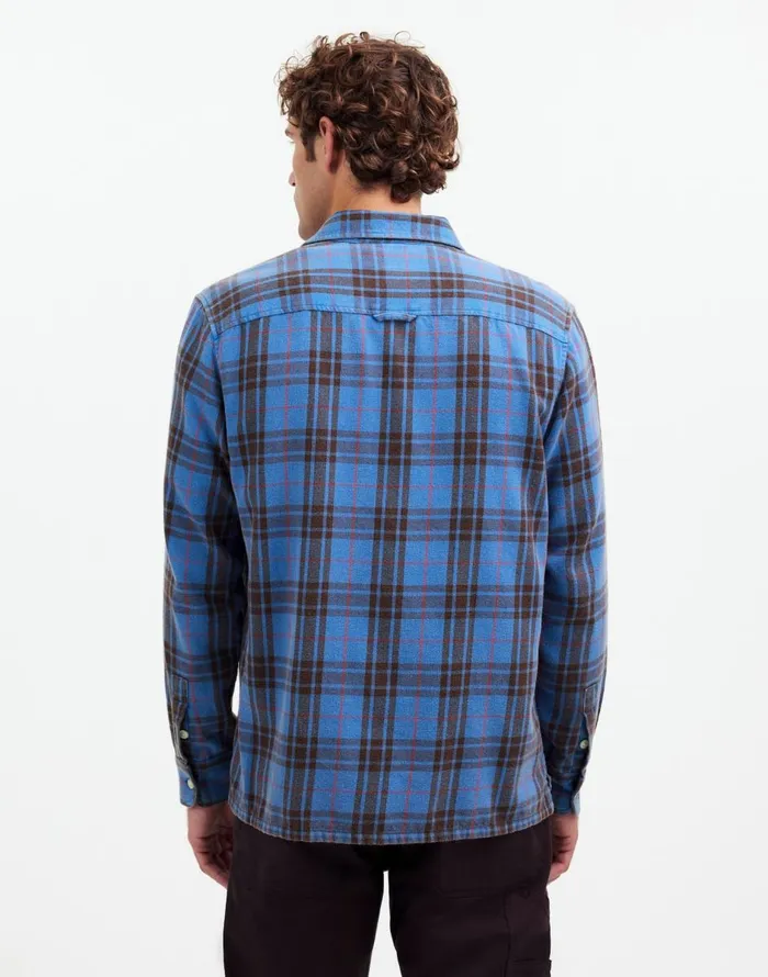 Madewell Easy Shirt In Brushed Flannel Honorary Blue Men Shirts