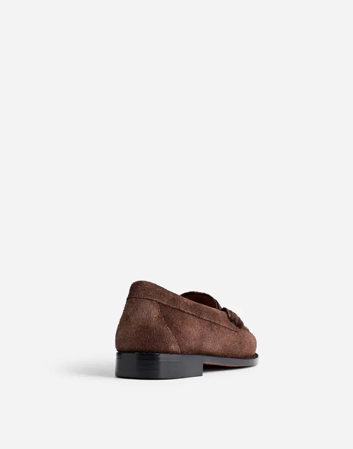Madewell GHBASS Layla Weejuns Loafers In Oiled Suede Brown Women Flats and Loafers
