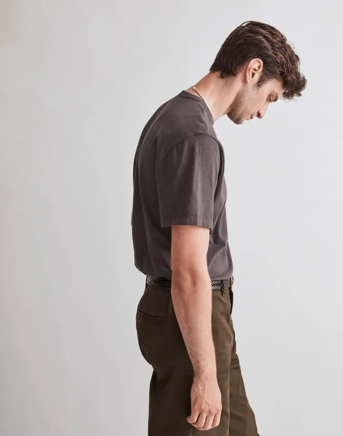 Madewell GarmentDyed Allday Crewneck Pocket Tee Black Coal Men Tees