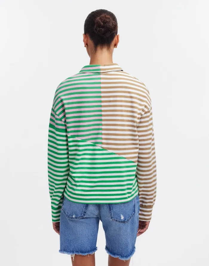 Madewell KULE The Beck Sweatshirt Green Beige Blush Women Tees