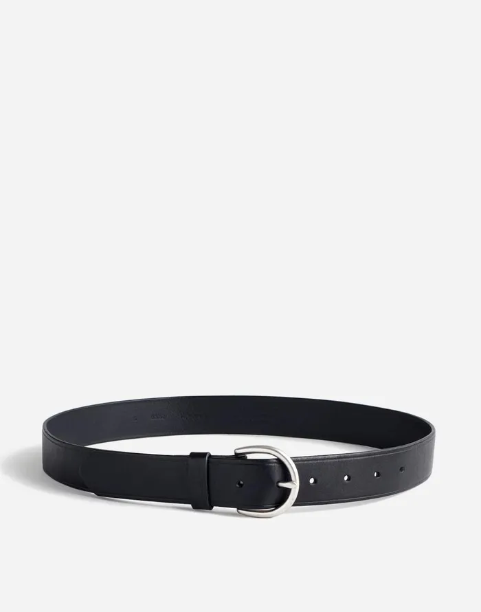 Madewell Madewell Medium Perfect Leather Belt True Black With Silver Women Belts Madewell Madewell Medium Perfect Leather Belt True Black With Silver Women Belts