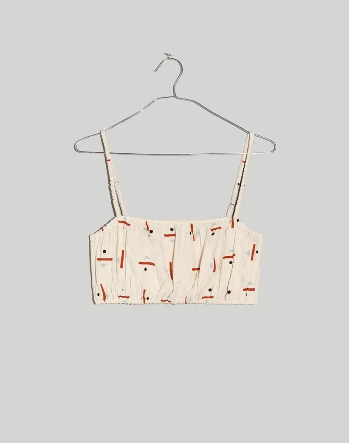 Madewell Madewell X Caroline Z Hurley CoverUp Bubble Crop Top In Tridot Vintage Linen Women Swim
