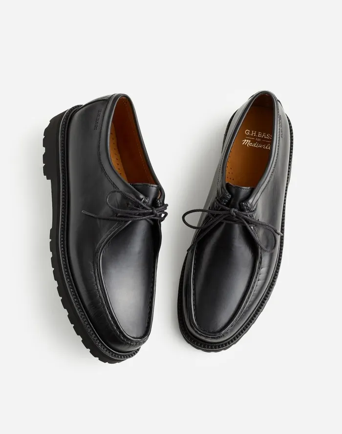 Madewell Madewell X GHBASS Wallace Leather Moc Black Men Dress Shoes and Loafers