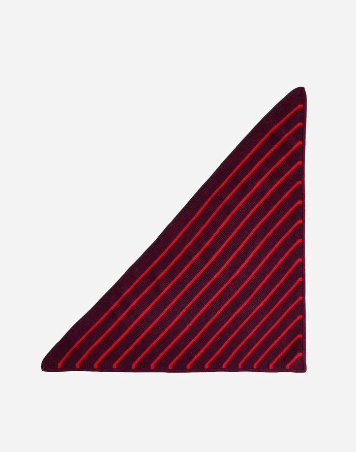 Madewell Merino Wool WaffleKnit Bandana Bright Cherry Stripe Women Scarves