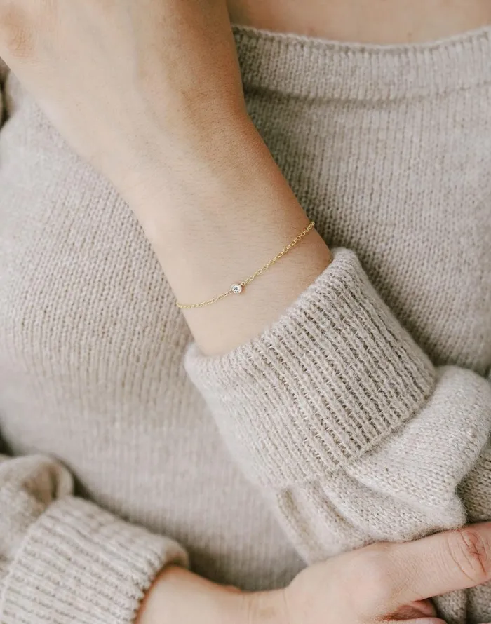 Madewell Sara Patino Jewelry White Topaz Bracelet Gold Women Jewelry