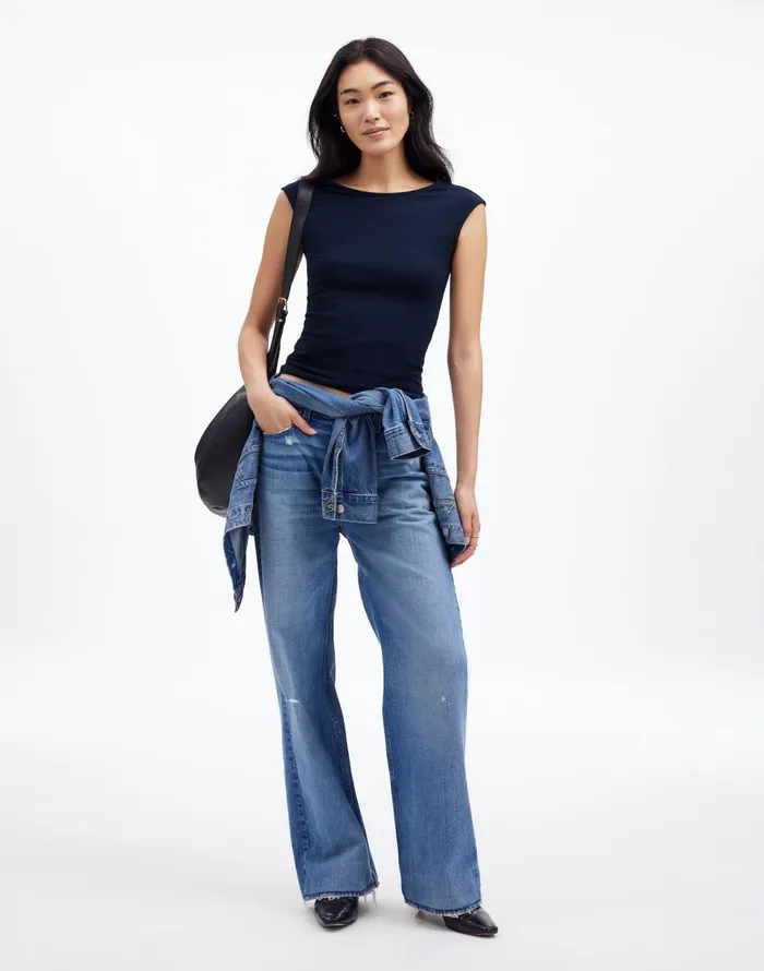 Madewell Scoopneck CapSleeve Tee Deep Indigo Women Tees