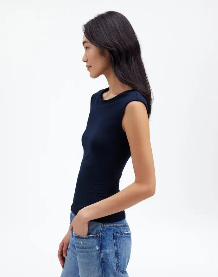 Madewell Scoopneck CapSleeve Tee Deep Indigo Women Tees