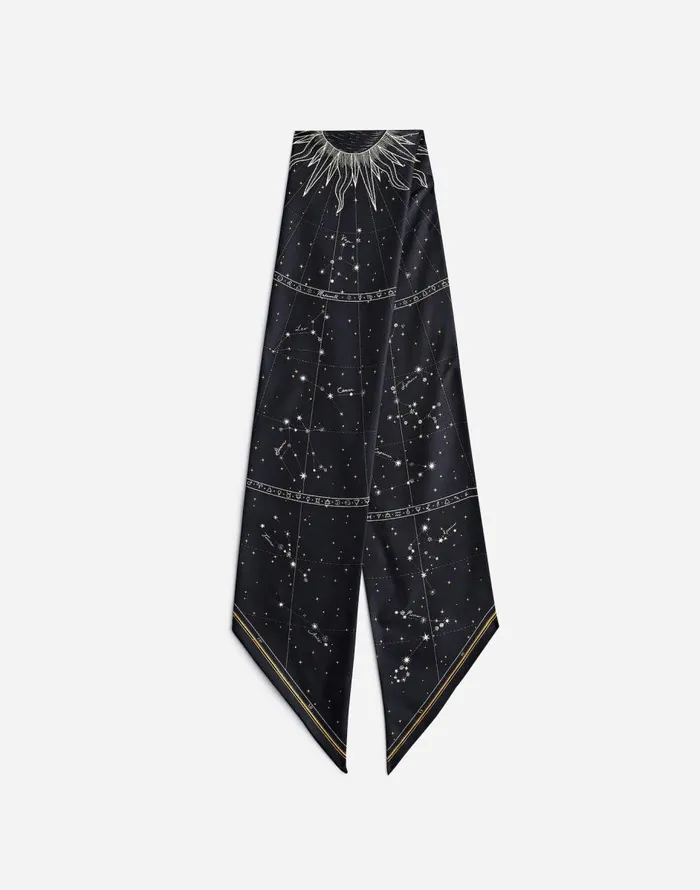 Madewell Silk Twill Tie Jet Black Women Scarves