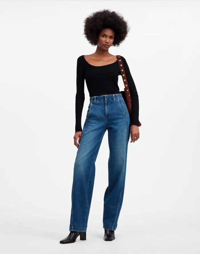 Madewell Tapered Denim Trousers Calvert Wash Women Jeans
