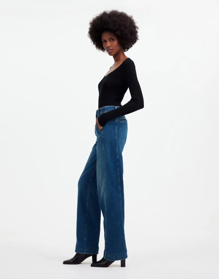 Madewell Tapered Denim Trousers Calvert Wash Women Jeans
