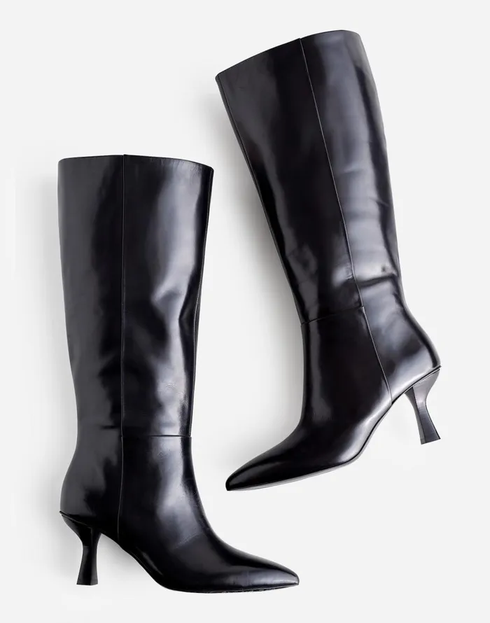 Madewell The Justine Knee Boot With Extended Calf True Black Women Boots