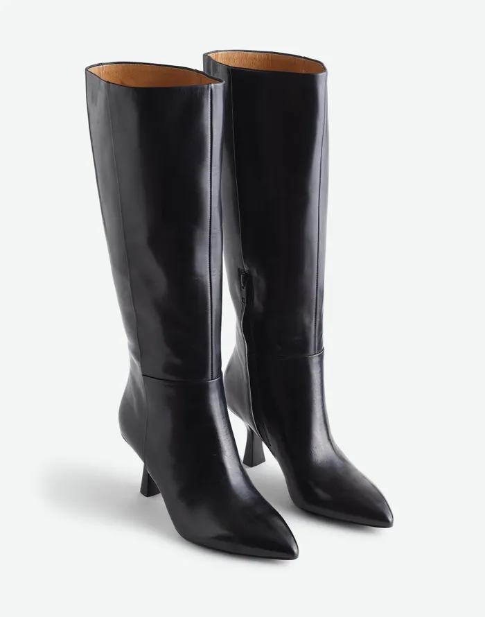 Madewell The Justine Knee Boot With Extended Calf True Black Women Boots