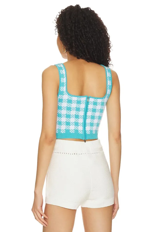 Maeva Crop Top Turquoise and White Women Lovers and Friends Tops