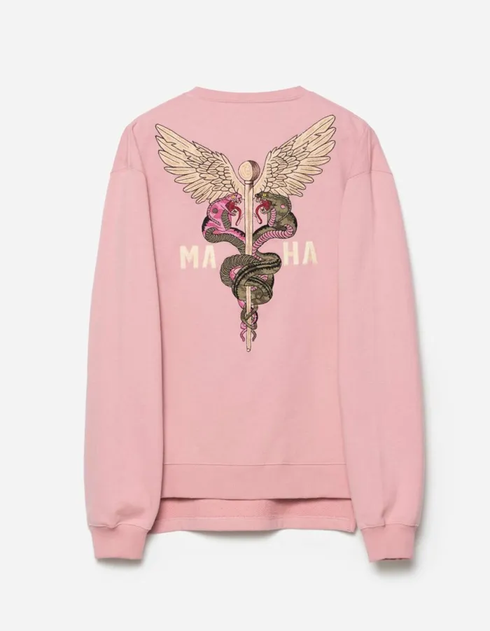Maharishi Crew Sweats 6009 Caduceus Monk Crew Sweat Pink 8211 Men