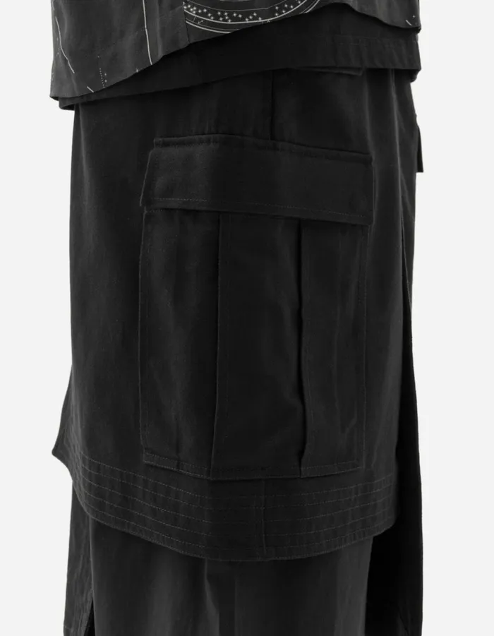 Maharishi Hakama Pants 6027 Asym Hakama Cargo Track Pants Black 8211 Men