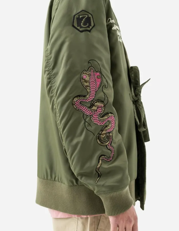 Maharishi Jackets 6006 Year Of The Snake MA1 Kimono Olive OG107F 8211 Men