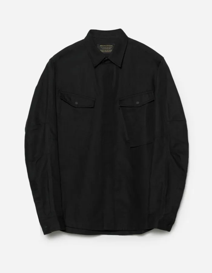 Maharishi Long Sleeve Shirts 7028 MILTYPE Organic Custom Shirt Black 8211 Men Maharishi Long Sleeve Shirts 7028 MILTYPE Organic Custom Shirt Black 8211 Men