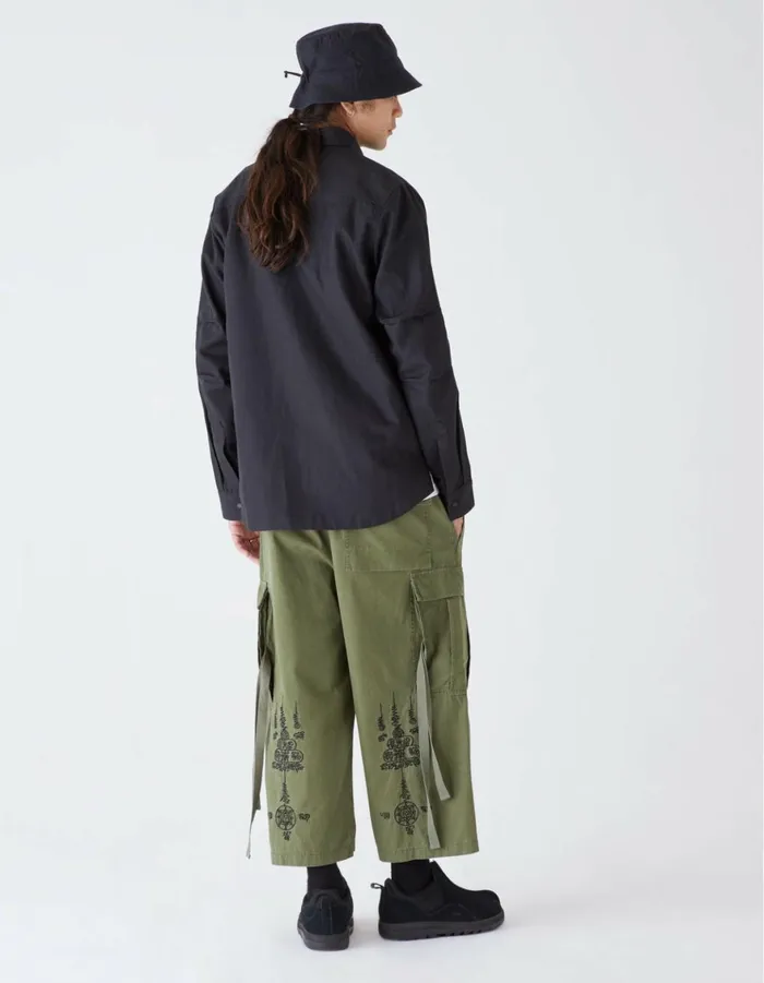 Maharishi Long Sleeve Shirts 7028 MILTYPE Organic Custom Shirt Black 8211 Men