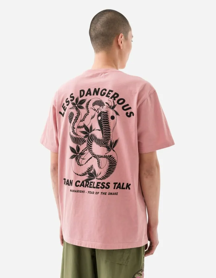 Maharishi Short Sleeve TShirts 1453 Less Dangerous TShirt Pink 8211 Men