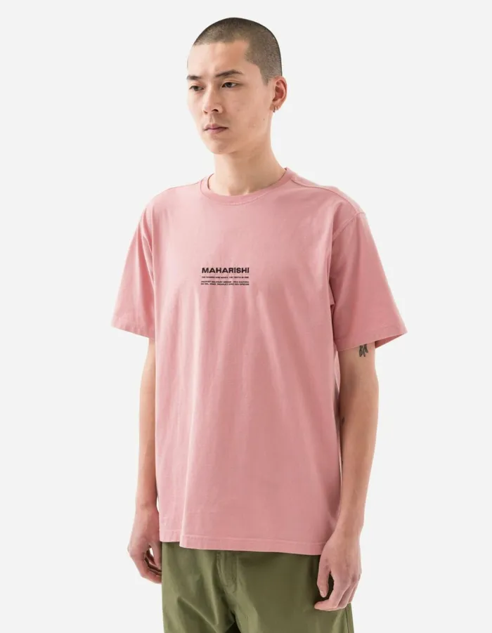 Maharishi Short Sleeve TShirts 1453 Less Dangerous TShirt Pink 8211 Men