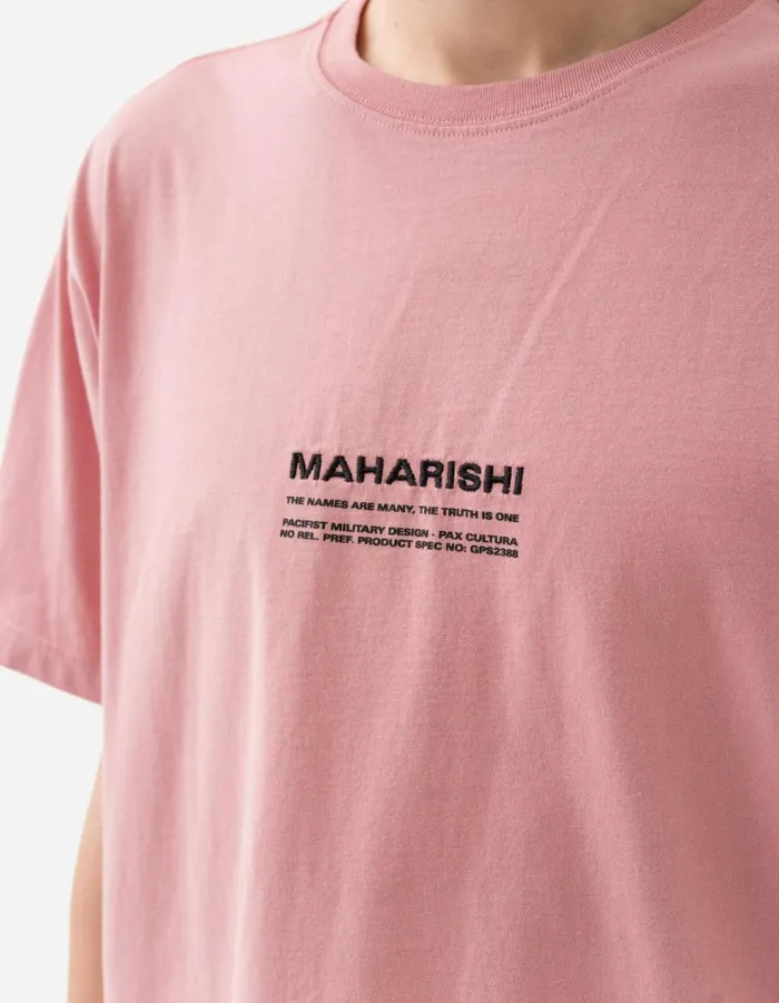 Maharishi Short Sleeve TShirts 1453 Less Dangerous TShirt Pink 8211 Men
